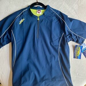 NWT- Worth Softball Batting Cage Jacket- Navy- Large- Short Sleeve